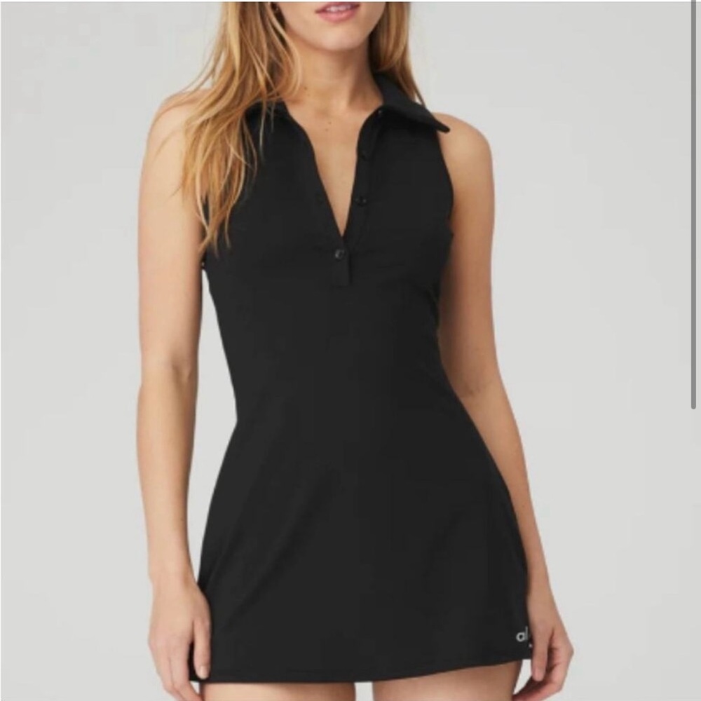 Alo Charmed Tennis Dress Black S NEW